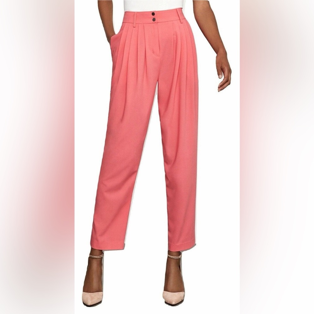 NWT BCBGMaxAzria Coral Pleated High-Waist Trousers